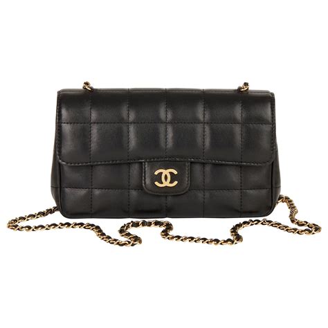 chanel chocolate bar lambskin biston|Chanel Black Lambskin Chocolate Bar Handbag .